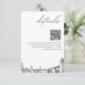 スポケーンの結婚式 現代の詳細 QR コード エンクロージャーカード (スタンド正面)