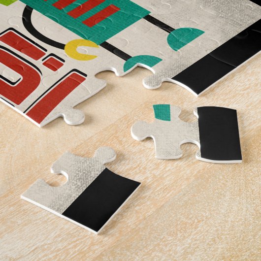 スポケーンバレーワシントンロボット – おもしろいヴィンテージ ジグソーパズル (側面)