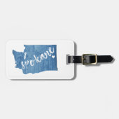 スポケーンワシントンウッドグレイン ラゲッジタグ (正面横)