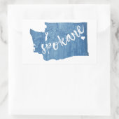 スポケーンワシントンウッドグレイン 長方形シール (バッグ)