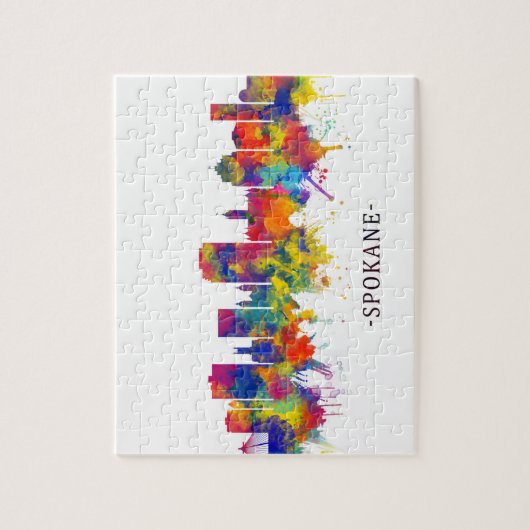 スポケーンワシントンスカイライン ジグソーパズル (縦)