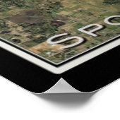 スポケーンワシントン衛星ポスターマップ ポスター (角)