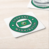 スポケーンワシントン スクエアペーパーコースター (アングル)