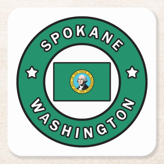 スポケーンワシントン スクエアペーパーコースター (正面)