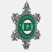 スポケーンワシントン スノーフレークピューターオーナメント (左)