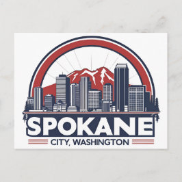 スポケーンワシントンDCスカイライン ポストカード