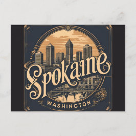 スポケーンワシントンDCスカイライン ポストカード