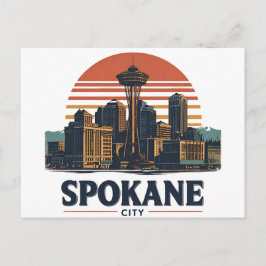 スポケーンワシントンDCスカイライン ポストカード