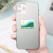 スポケーン国旗、ワシントン州 シール (スマートフォン)