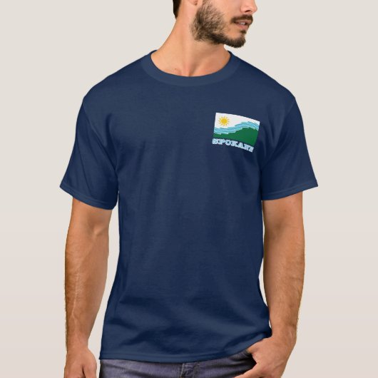 スポケーン市(ワシントン州)の旗 Tシャツ (正面)