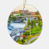 スポケーン秋ワシントンクリスマスツリーオーナメント セラミックオーナメント (左)