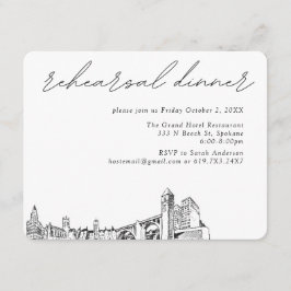 スポケーン結婚のリハエレガントーサルディナー エンクロージャーカード