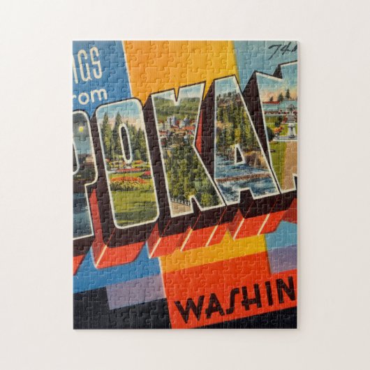 スポケーン・ワシントンからの挨拶 ジグソーパズル (縦)