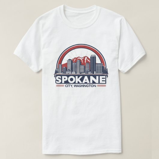 スポケーン ワシントンDCスカイライン Tシャツ (デザイン正面)