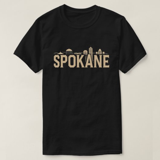 スポケーン ワシントンDCスカイライン Tシャツ (デザイン正面)