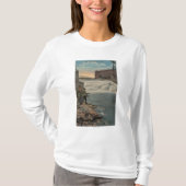 スポケーン、WA -より低い滝のカップルの魚釣り Tシャツ (正面)