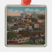 スポケーン、WA -繁華街のスカイラインの眺め メタルオーナメント (正面)