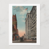 スポケーン、WA - 馬車の走る市内景観 ポストカード (正面)