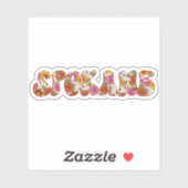 スポケーンWAブライトピンクボホヒッピーフローラシティ シール (シート)