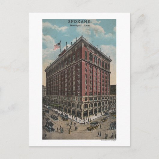 スポケーンWA – ビューオブダベンポートホテル ポストカード (正面)