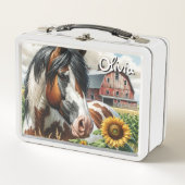 スポッかわいらしト馬とバ素朴ーン メタルランチボックス (正面)