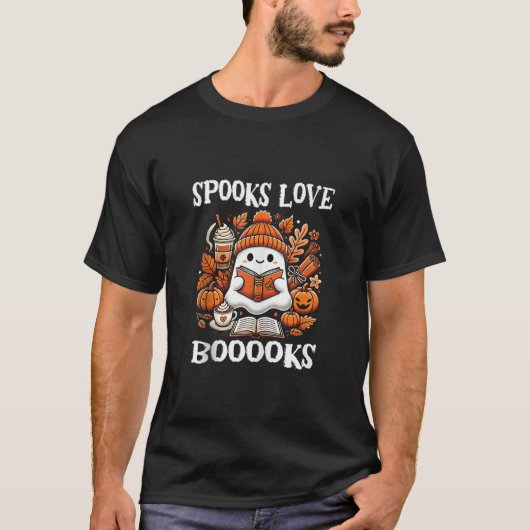 スポックス愛ブークキュート幽霊読ズブックハロー Tシャツ (正面)