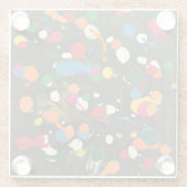 スポッティングカラフル抽象芸術アートコースター ガラスコースター (裏面)