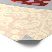 スポッティ赤と白ー・バウ・タイ付きパグ ポスター (角)