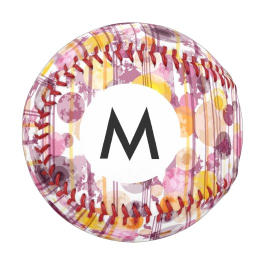 スポッテストライプのィ白パターン 野球ボール (正面左)