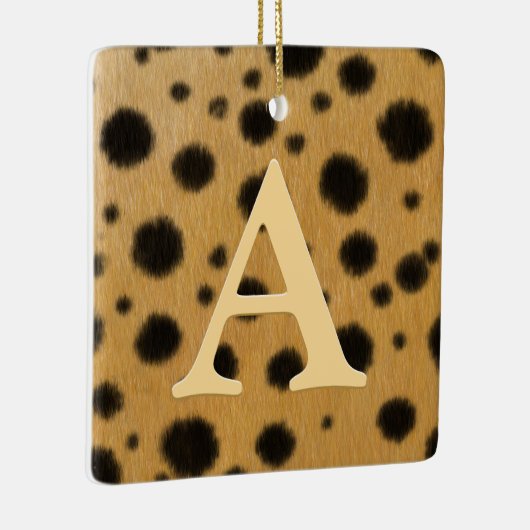 スポッテチータファーリアリスティックアニマルプリントカスタム セラミックオーナメント (右)