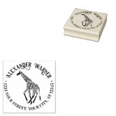 スポッテッドキレーフシルエット名差出人住所 ラバースタンプ (押印)