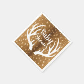 スポッテッドディアファーガウン&ホワイト〔雄ジカの〕枝角 スタンダードカクテルナプキン (角)