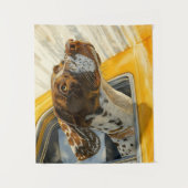 スポッテッドドッグオンカーライドアートプリント タペストリー (正面)