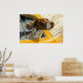 スポッテッドドッグオンカーライドアートプリント ポスター (キッチン)