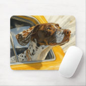 スポッテッドドッグオンカーライドアートプリント マウスパッド (マウス)