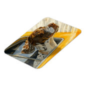 スポッテッドドッグオンカーライドアートプリント マグネット (左側)