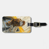 スポッテッドドッグオンカーライドアートプリント ラゲッジタグ (正面横)