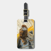 スポッテッドドッグオンカーライドアートプリント ラゲッジタグ (正面縦)