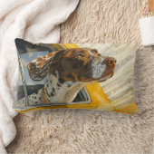 スポッテッドドッグオンカーライドアートプリント ランバークッション (ブランケット)