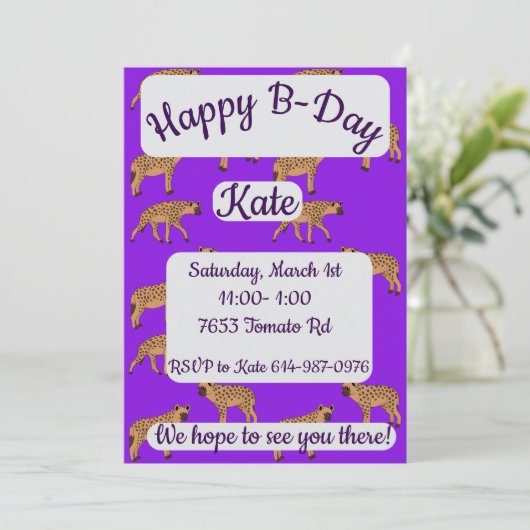 スポッテッドハイエナスハッピーバースデー 招待状 (スタンド正面)