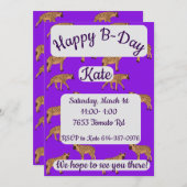 スポッテッドハイエナスハッピーバースデー 招待状 (正面/裏面)