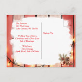 スポッテッドピント馬と深紅色 パーソナライズされた ポストカード (裏面)