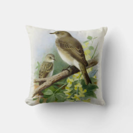 スポッテッドフライキャッチャー、アートイラストレーション クッション