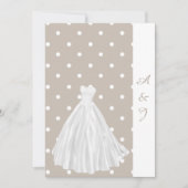 スポッテッドホワイトガウン結婚式招待状セピア 招待状 (正面)