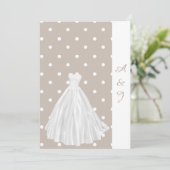 スポッテッドホワイトガウン結婚式招待状セピア 招待状 (スタンド正面)