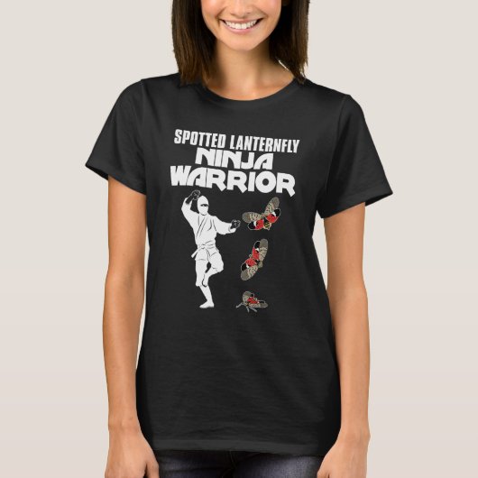 スポッテッドランタンフライ忍者戦士の昆虫デザイン Tシャツ (正面)