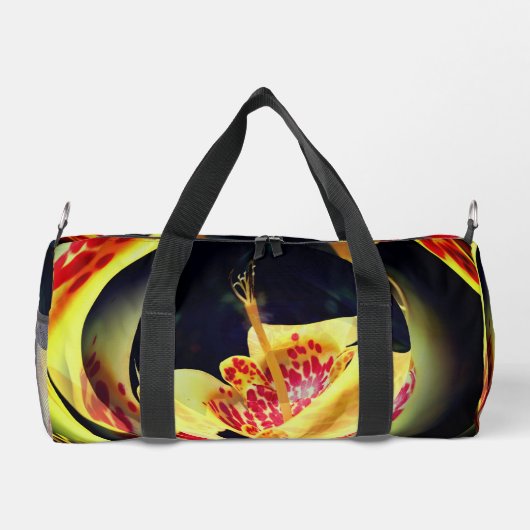 スポッテッドリリーフローラ抽象芸術アートパーソナライズされた ダッフルバッグ (裏面)