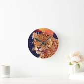 スポッテドジャガー大きな猫ワイルドライフウォールクロック ラウンド壁時計 (ホーム)