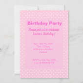 スポットかわいらしボウ誕生日カスタム日 招待状 (裏面)