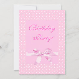 スポットかわいらしボウ誕生日カスタム日 招待状